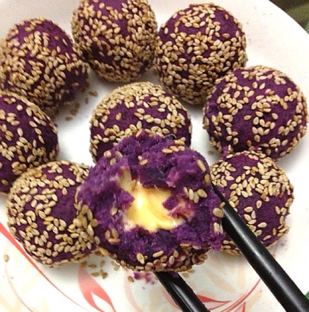 紫薯球的做法_紫薯球怎么做好吃